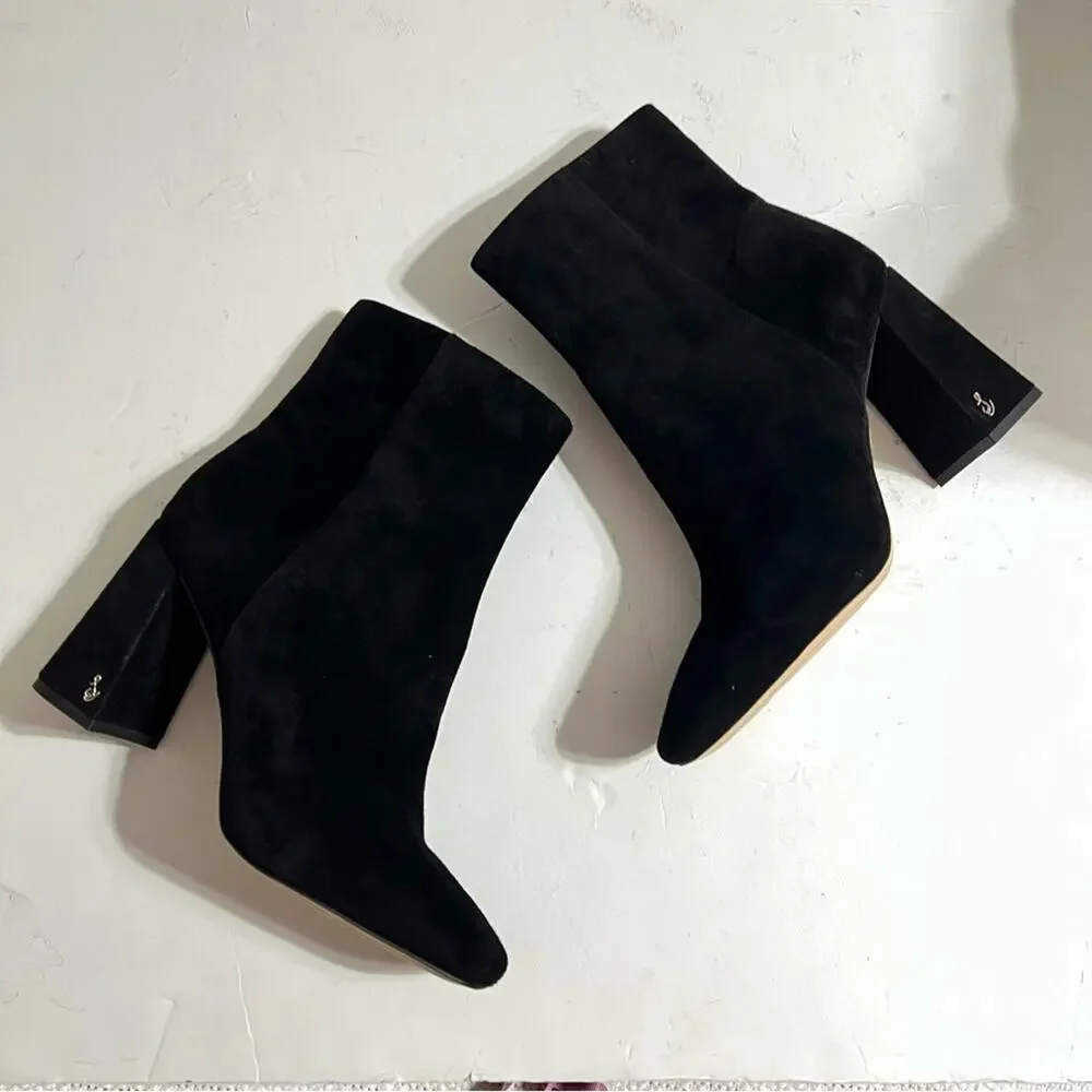 Sam Edelman Black Suede Codie Square Toe Bootie
